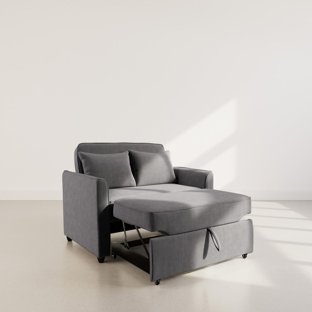 BEST MOBILIER Ernest - canapé droit 2 places convertible en velours côtelé