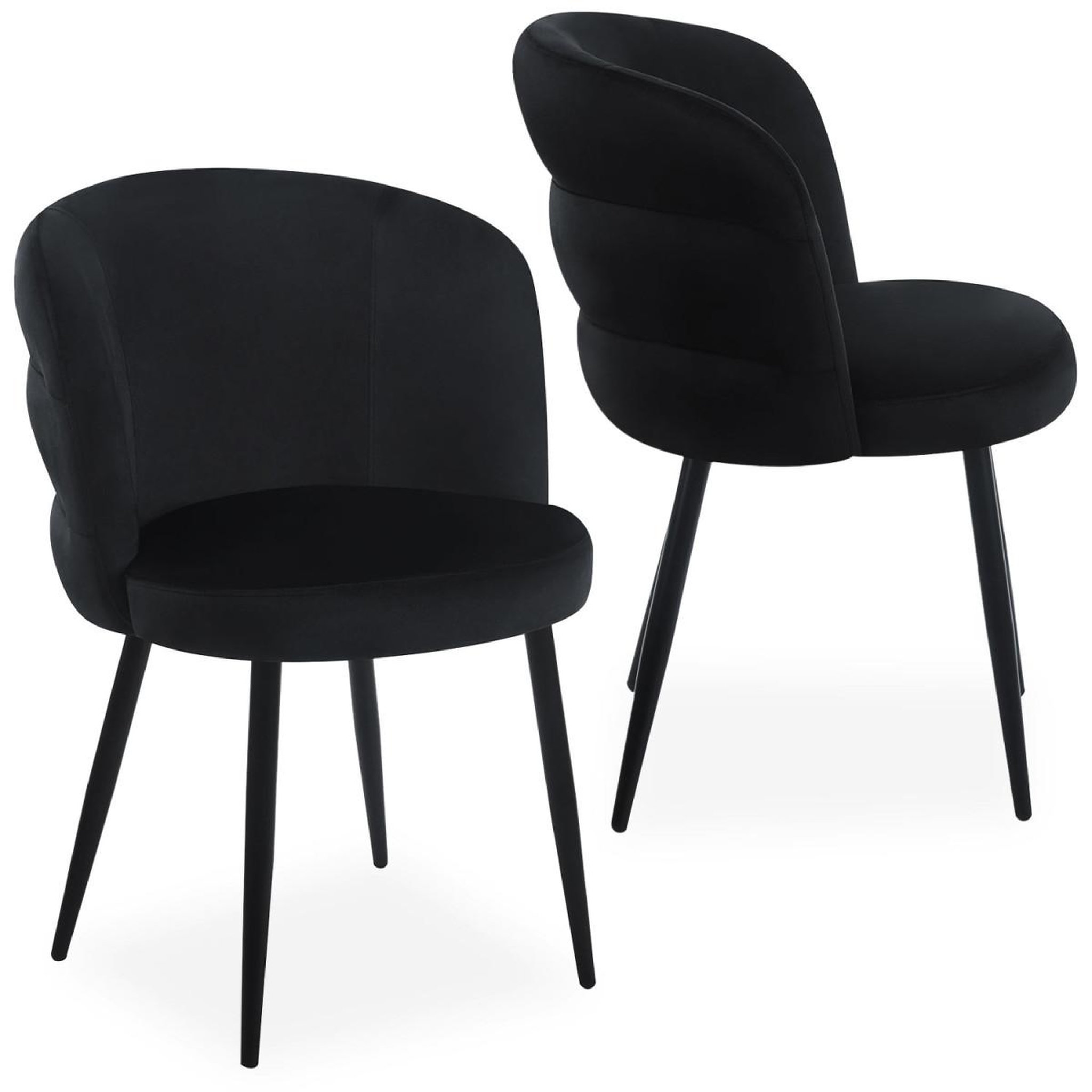 Paris Prix Lot de 2 chaises en velours  marisa  80cm noir