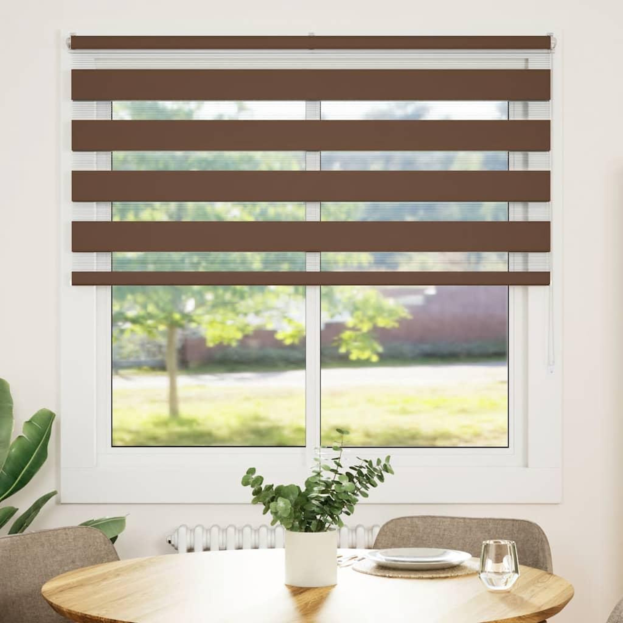 Voir la diapositive 2 : VIDAXL Store zebre marron 150x150cm largeur du tissu 145,9cm polyester