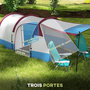 Voir la diapositive 5 : OUTSUNNY Tente de camping 2-3 pers. porche étanche 2000 mm 3 portes sac de transport rouge