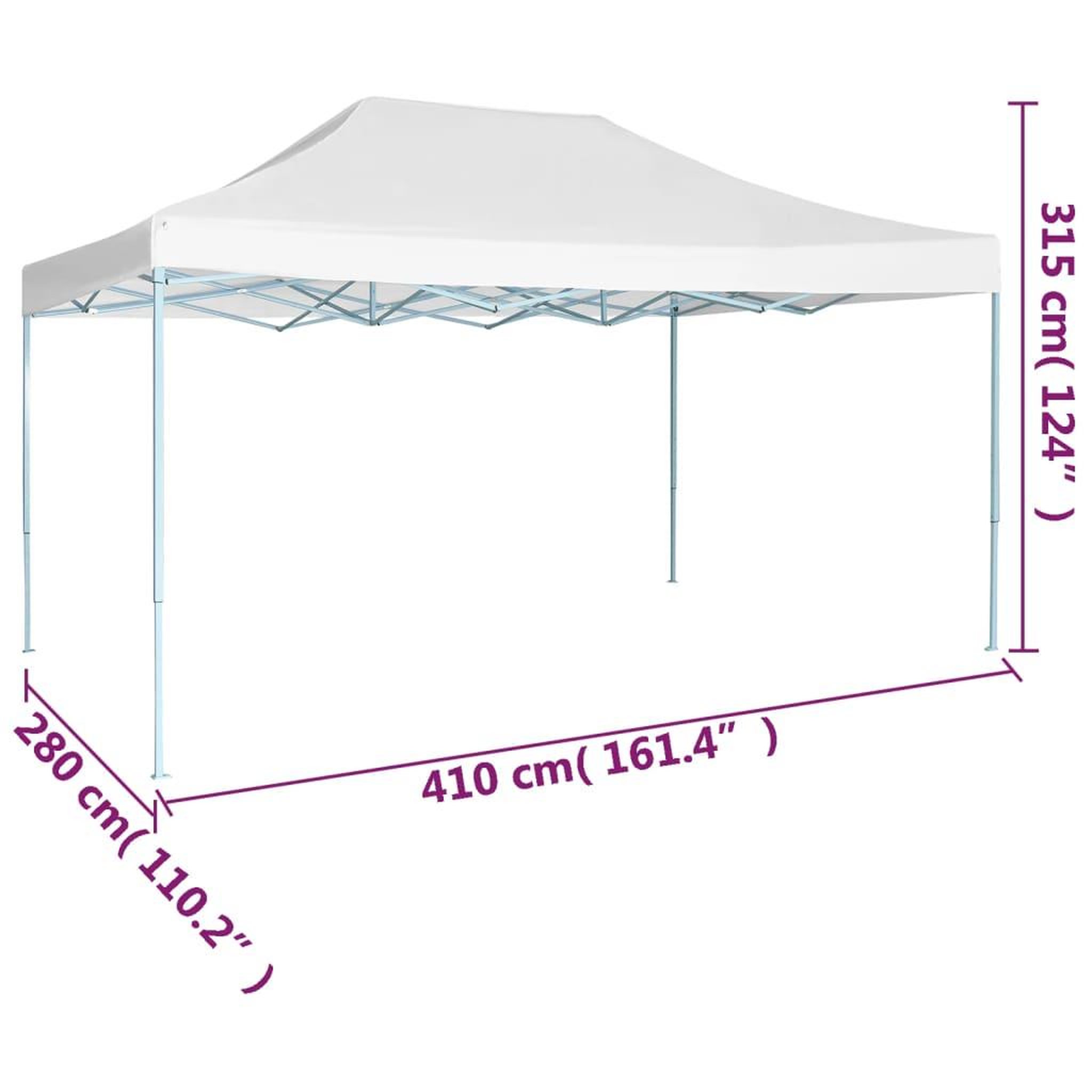 Voir la diapositive 6 : VIDAXL Tente de reception pliable professionnelle 3x4 m Acier Blanc