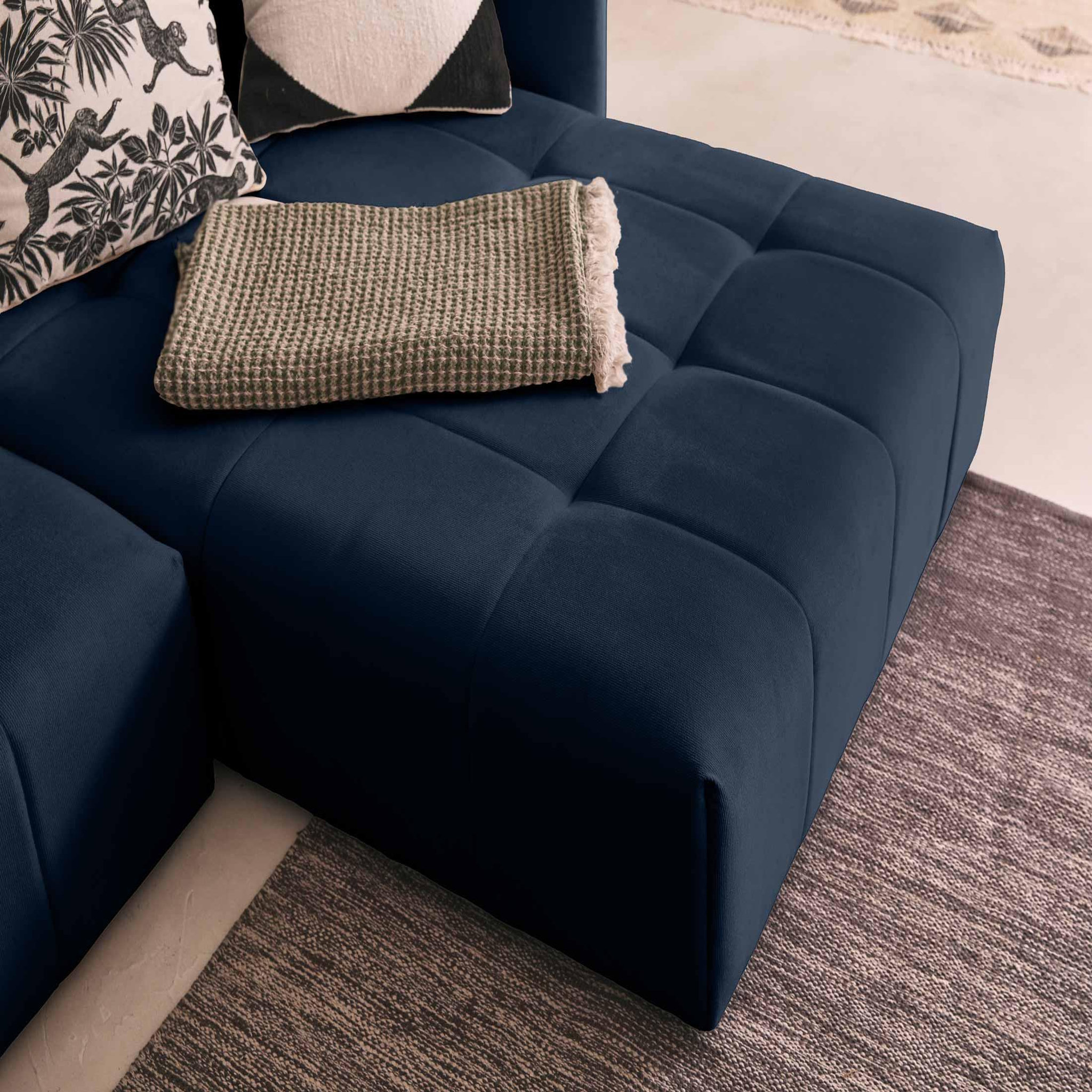 Voir la diapositive 5 : BEST MOBILIER Petra - canapé d'angle réversible - convertible avec coffre - 4 places - en velours