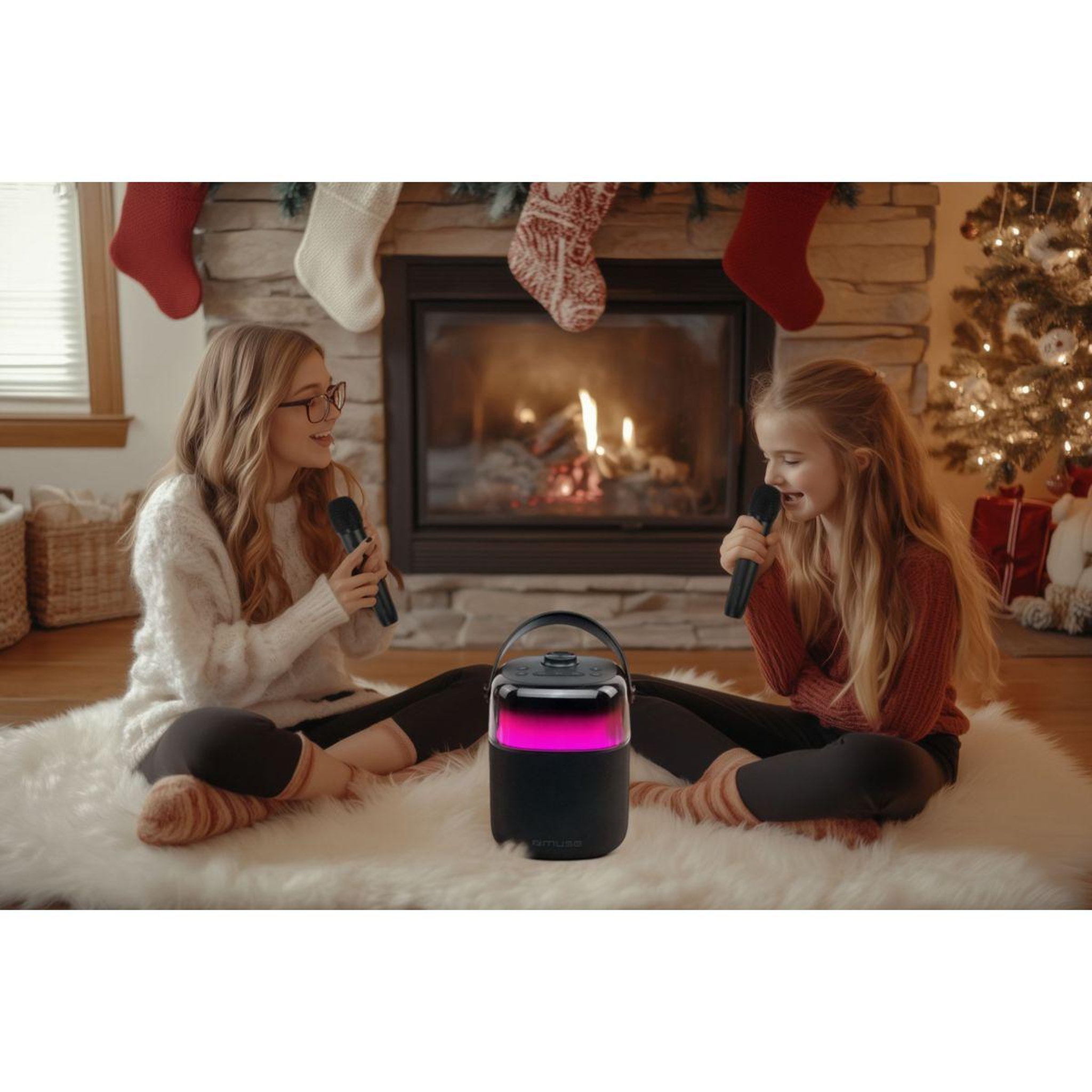 Voir la diapositive 5 : Muse Enceinte bluetooth karaoké noir - m530ka