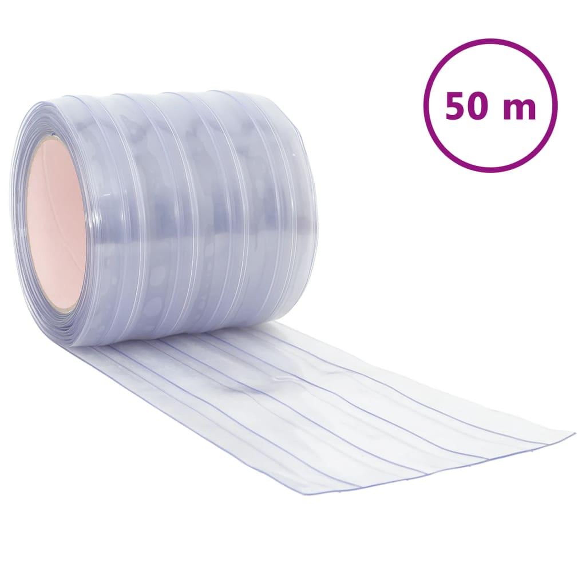 Voir la diapositive 2 : VIDAXL Rideau de porte transparent 200 mmx1,6 mm 50 m PVC