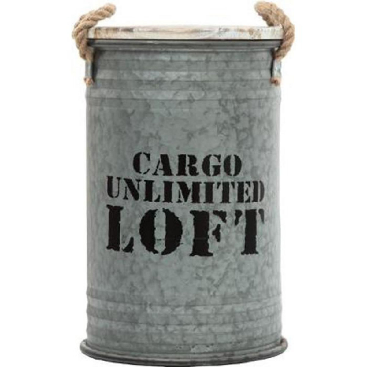 ATMOSPHERA Lot de 3 Coffres Bidon Design  Loft  51cm Gris