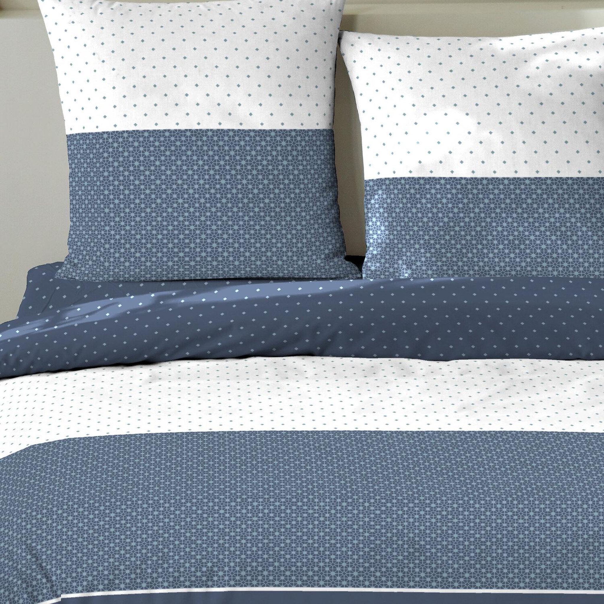 Voir la diapositive 3 : Home collection Parure housse de couette 3 pcs 240x220 cm 100% coton 51 fils cini