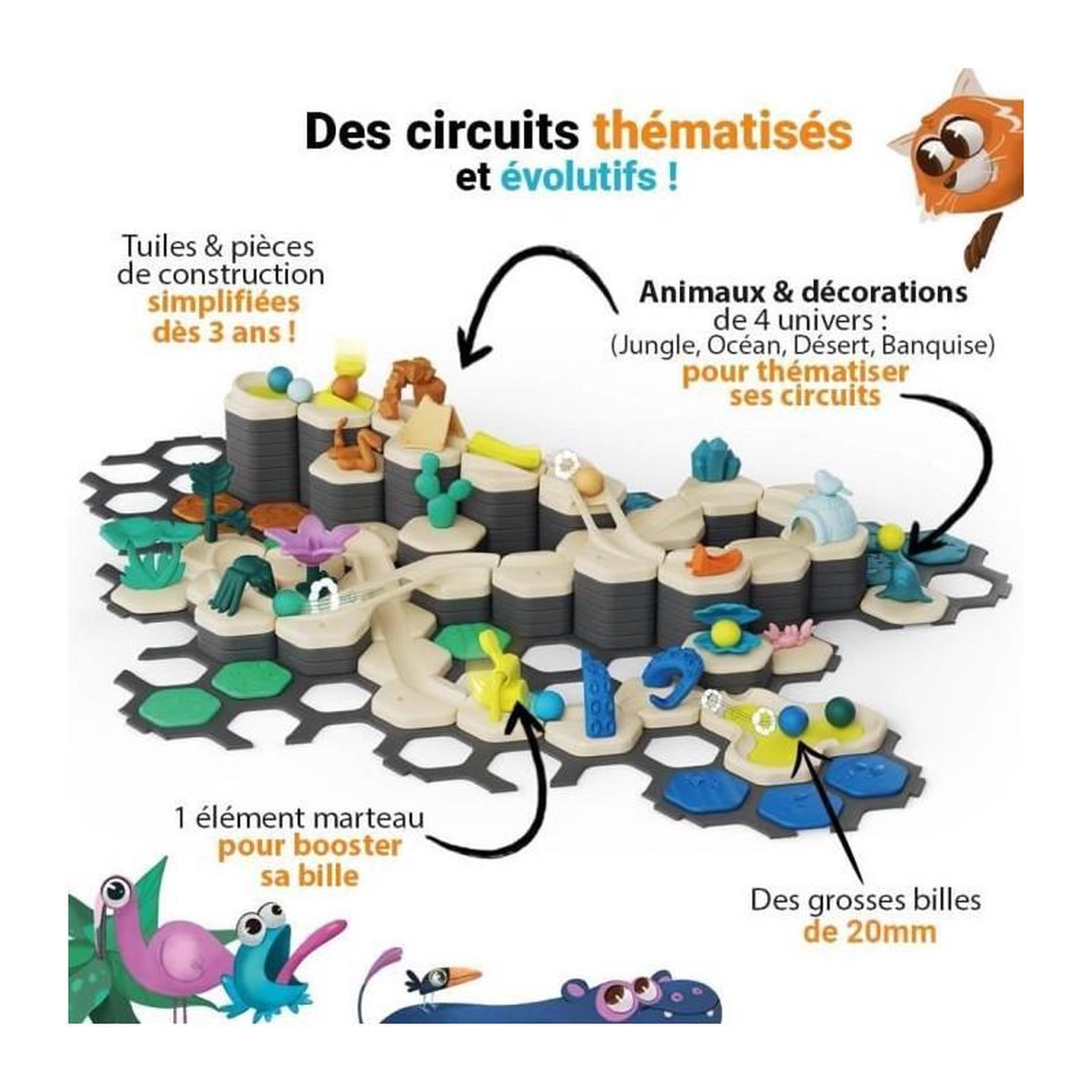 Voir la diapositive 4 : RAVENSBURGER Gravitrax Junior - Starter Set XXL My Planet 184 pieces - Circuit de billes - Jeu de construction créatif - Des 3 ans - Ravensb
