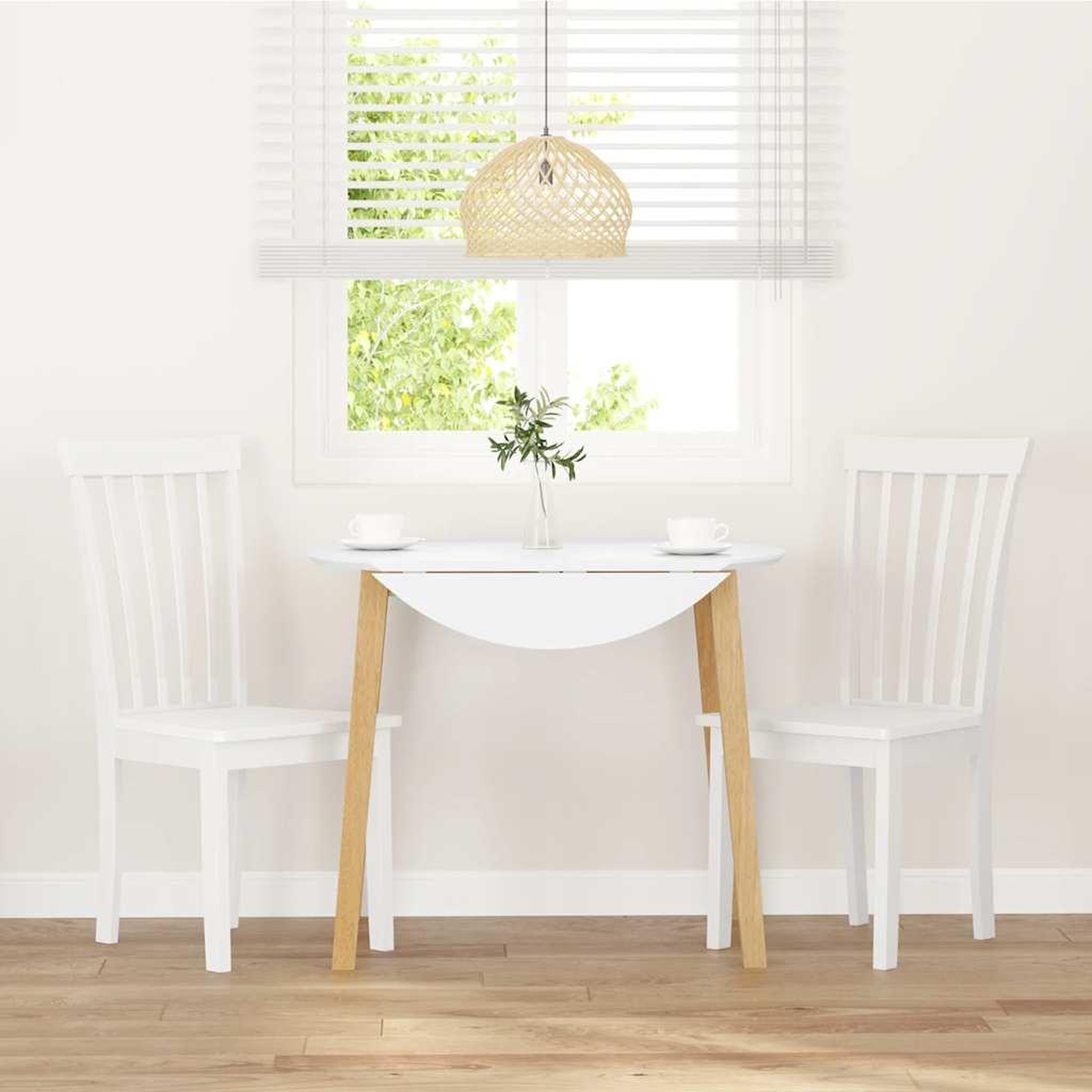 Voir la diapositive 3 : VIDAXL Chaises a manger 2 pcs blanc bois massif caoutchouc
