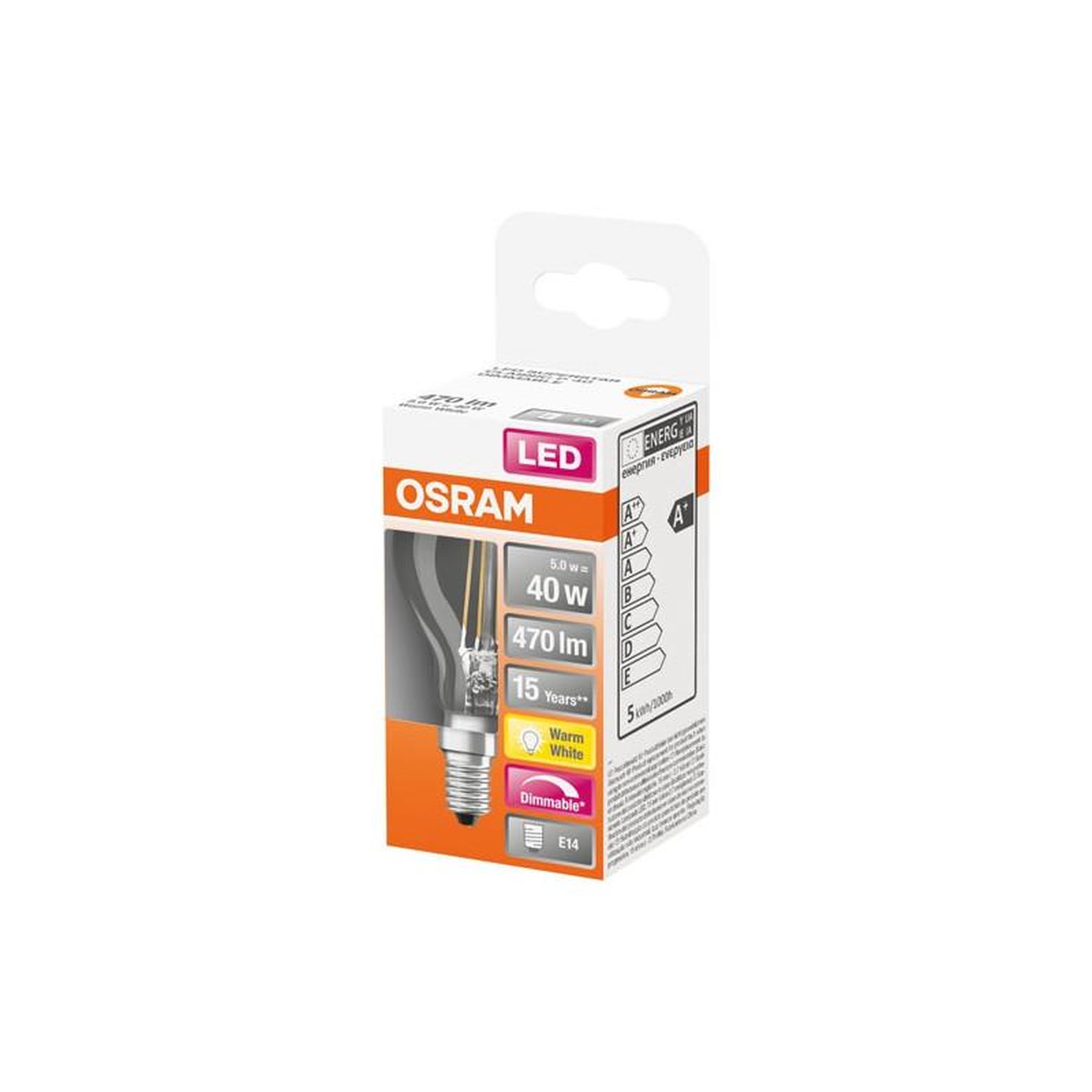 Osram LED SPH CLAIR FILA.DIM 4.5W E14 CHD BT OSRAM - 4058075437029