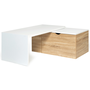 Voir la diapositive 5 : ID MARKET Table basse rotative bois et blanc 360° LIZZI extensible avec coffre