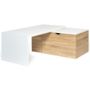 Voir la diapositive 5 : ID MARKET Table basse rotative bois et blanc 360° LIZZI extensible avec coffre