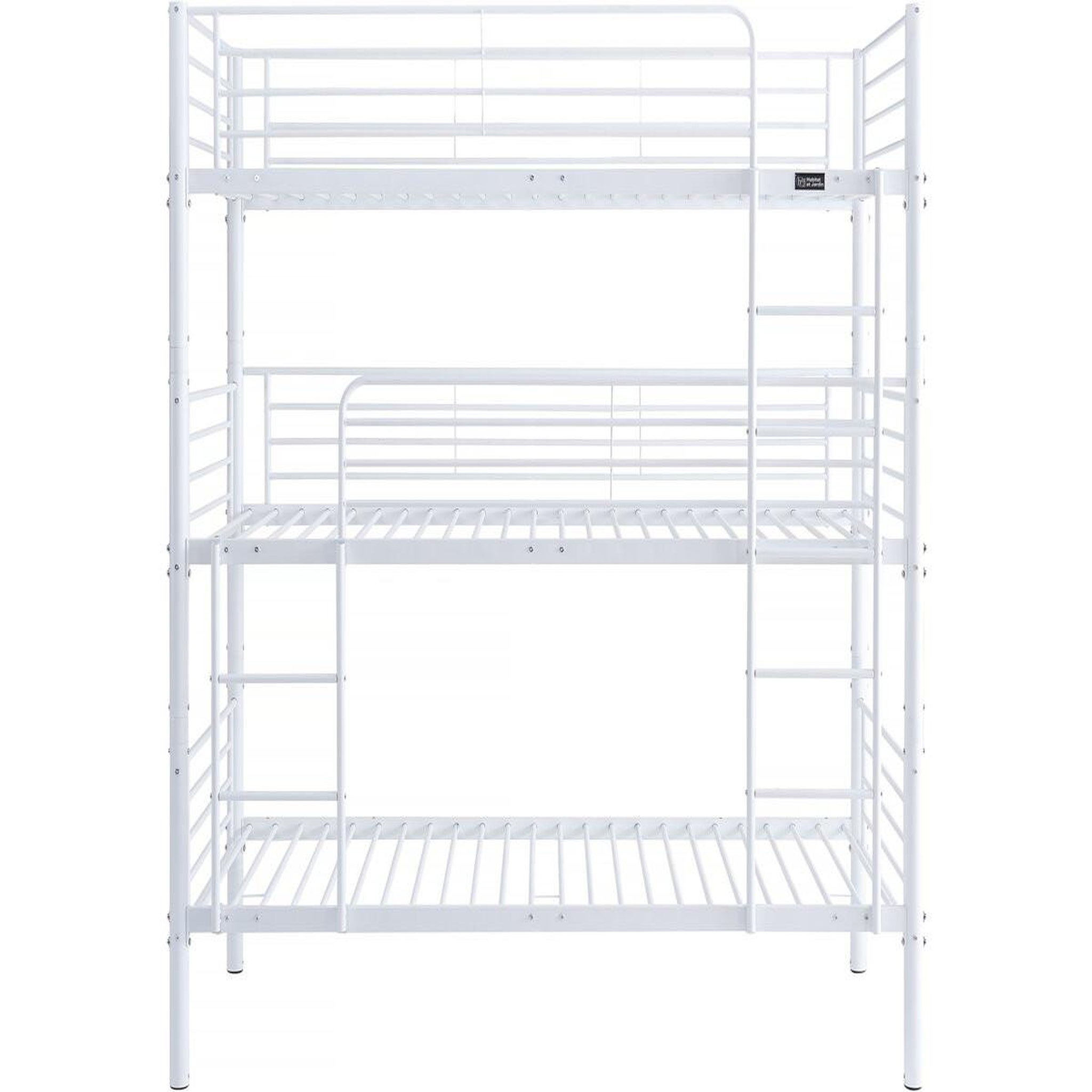 Voir la diapositive 4 : Habitat et Jardin Lit triple superposé metal  havin  - 90 x 190 cm - blanc