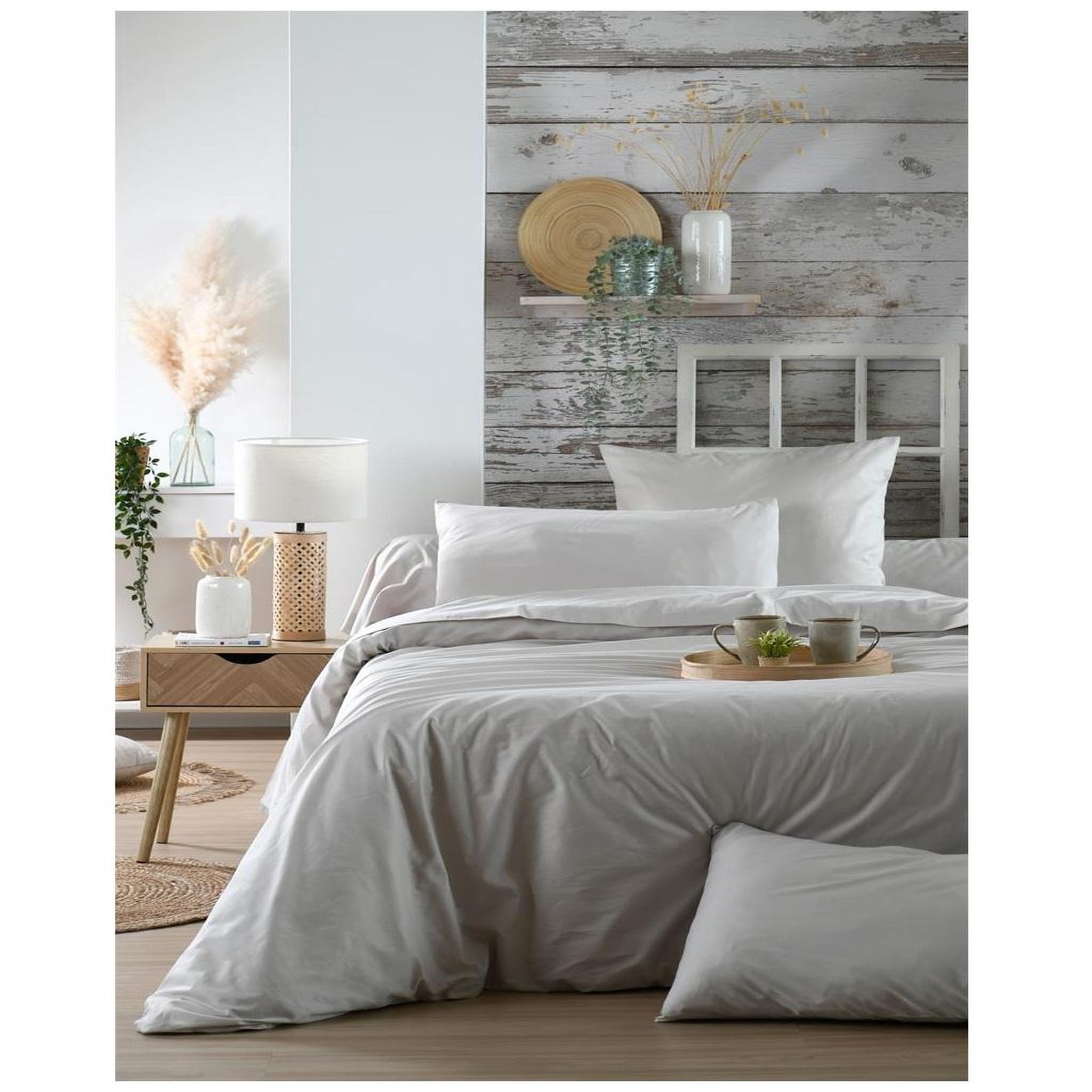 Voir la diapositive 2 : Eden Drap housse percale en coton nuage