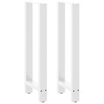 VIDAXL Pieds de table basse blanc 2 pcs 50x(100-101) cm acier