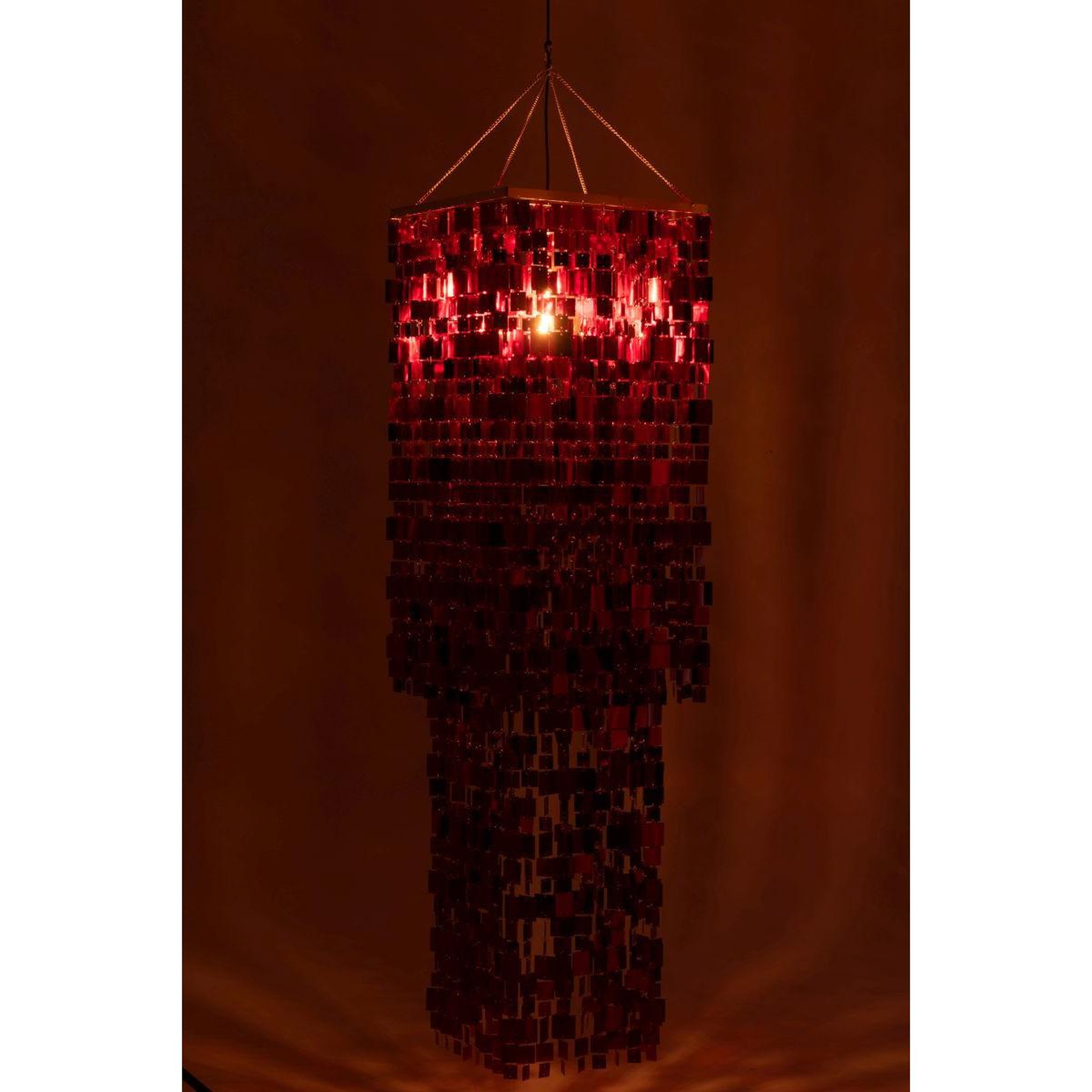Voir la diapositive 5 : J-LINE Abat-jour suspension design  disco  180cm rouge