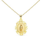 L'ATELIER D'AZUR Collier - Médaille Vierge Miraculeuse Filigranes Or Jaune - Chaîne Dorée