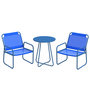Voir la diapositive 1 : OUTSUNNY Ensemble salon de jardin 3 pcs 2 fauteuils et table ronde bleu