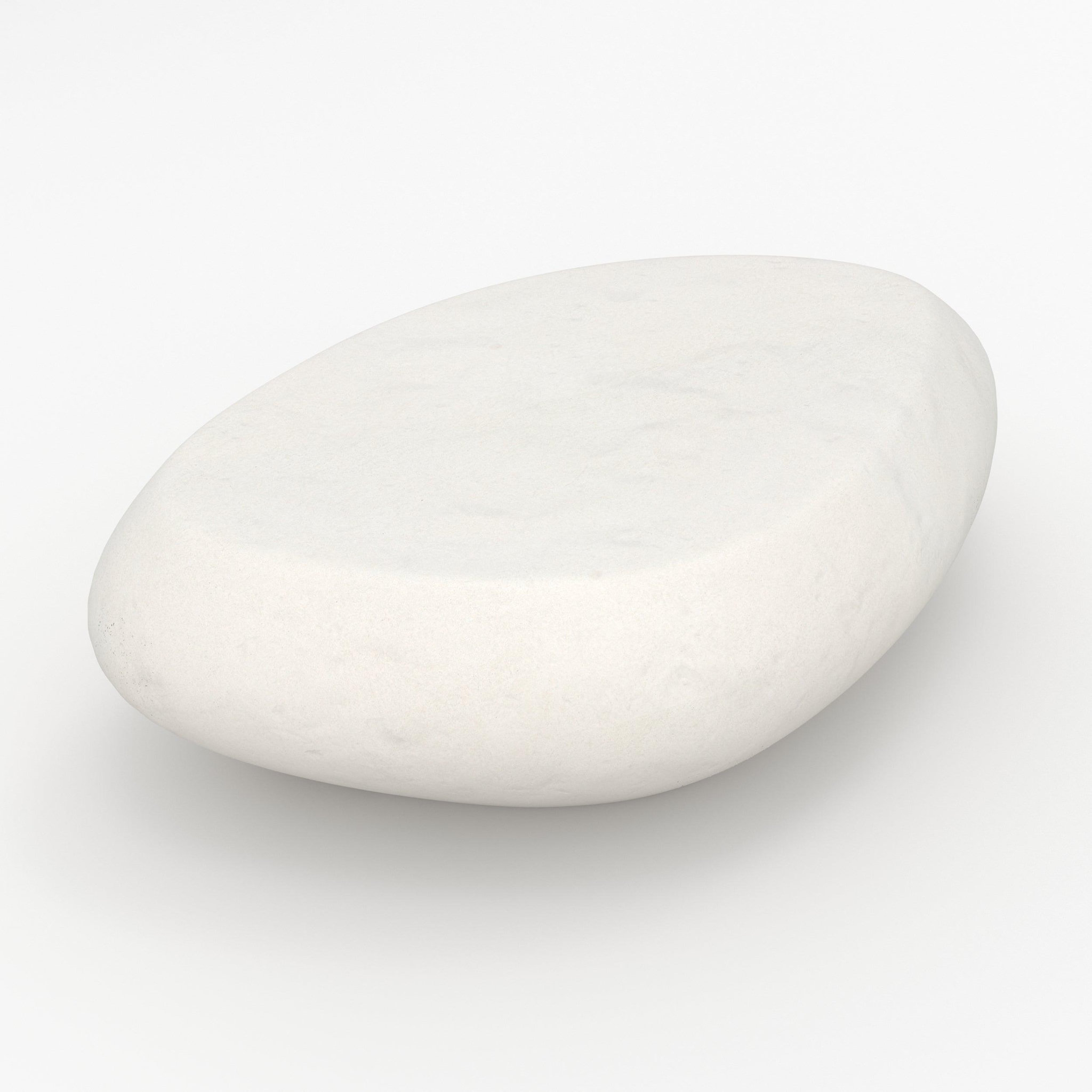 Voir la diapositive 2 : MAISON PAVANE Table basse ovale écru en fibre d'argile effet béton 105 cm-Maui