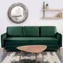 Voir la diapositive 2 : Paris Prix Canapé Convertible en Velours  Zefli  210cm Vert