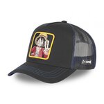 CAPSLAB Casquette trucker avec filet One Piece Luffy. Coloris disponibles : Noir
