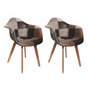 Voir la diapositive 1 : Paris Prix Lot de 2 Fauteuils Déco  Patchwork  84cm Marron