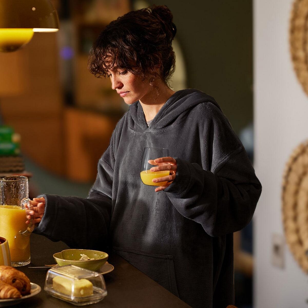 DODO Plaidou polaire extra cocooning coloris anthracite