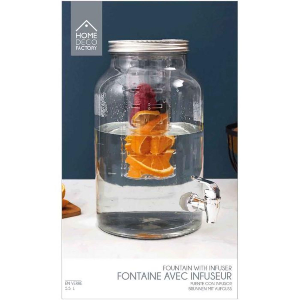 Paris Prix Fontaine à Boisson  Infuseur  5,5L Transparent