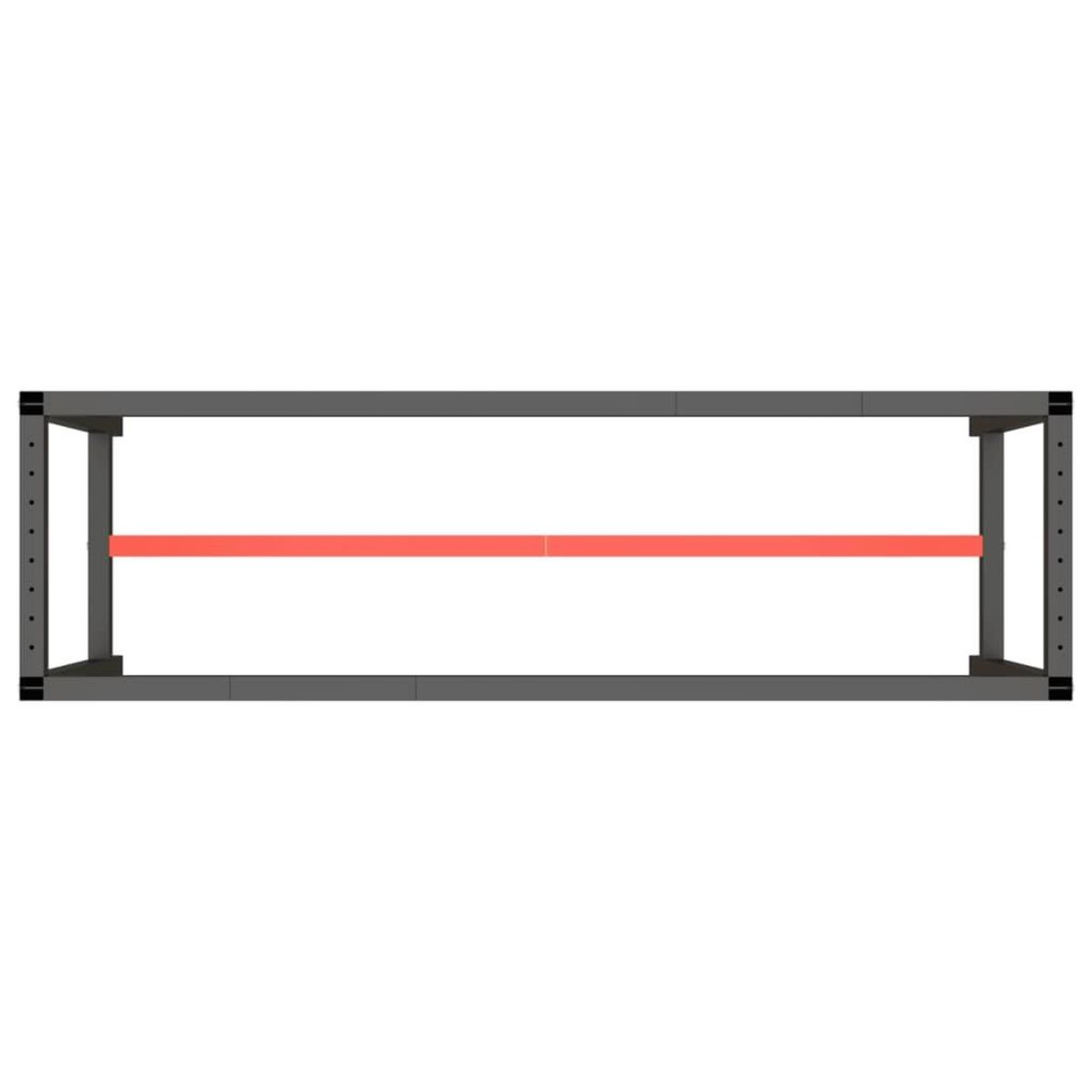 VIDAXL Cadre de banc de travail Noir et rouge mat 170x50x79 cm Metal