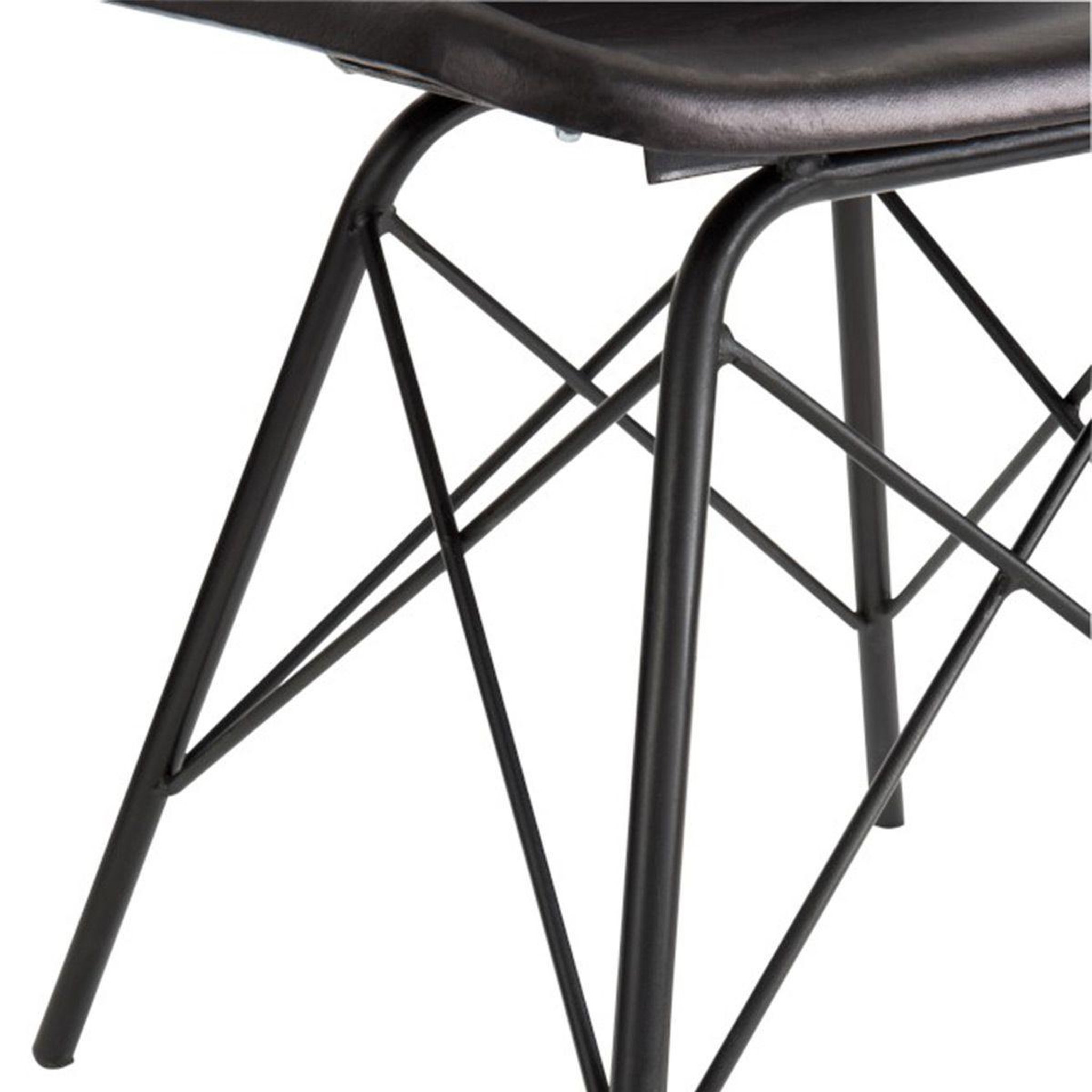 Voir la diapositive 5 : J-LINE Chaise design cuir & métal  tolbia  79cm noir