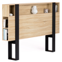 Voir la diapositive 1 : ID MARKET Tête de lit sur pied PHOENIX 160 cm avec rangements bois et noir
