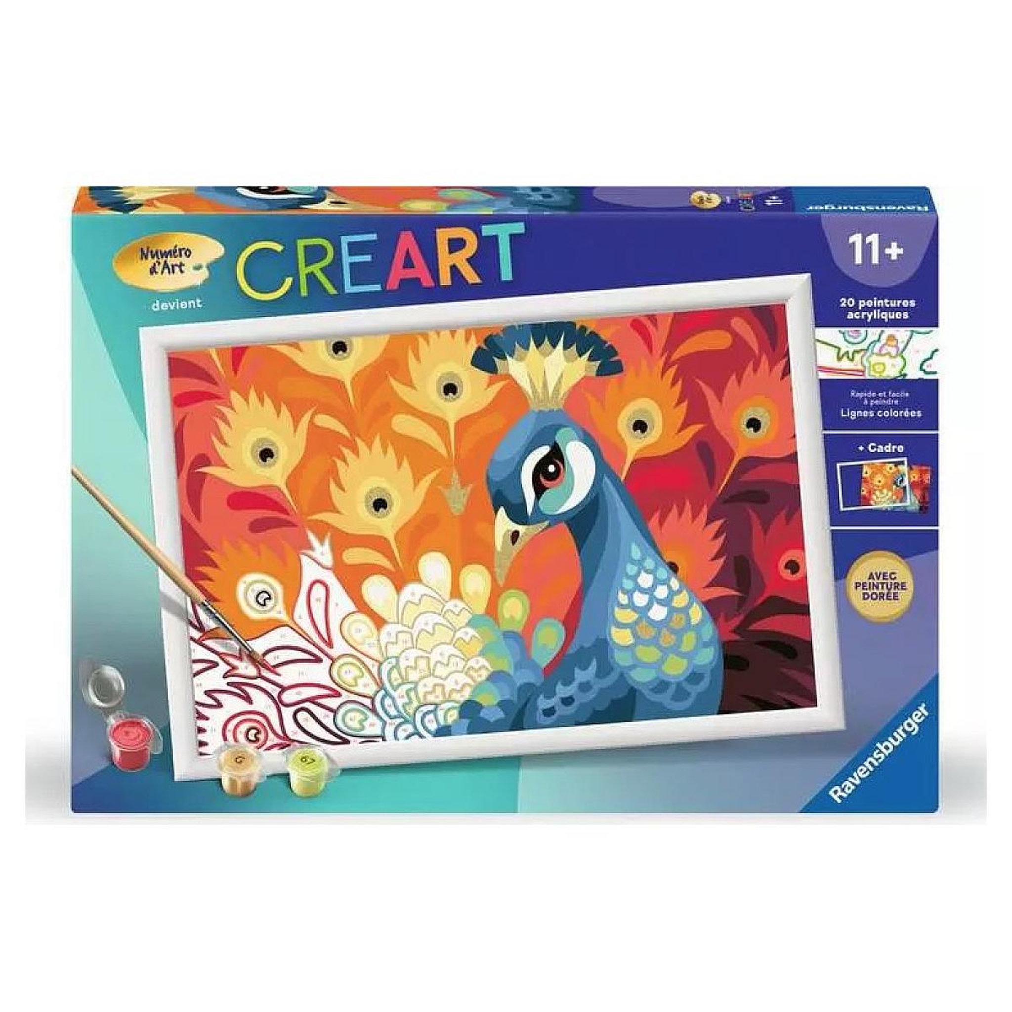 RAVENSBURGER CreArt Kids Peinture au numero Paon