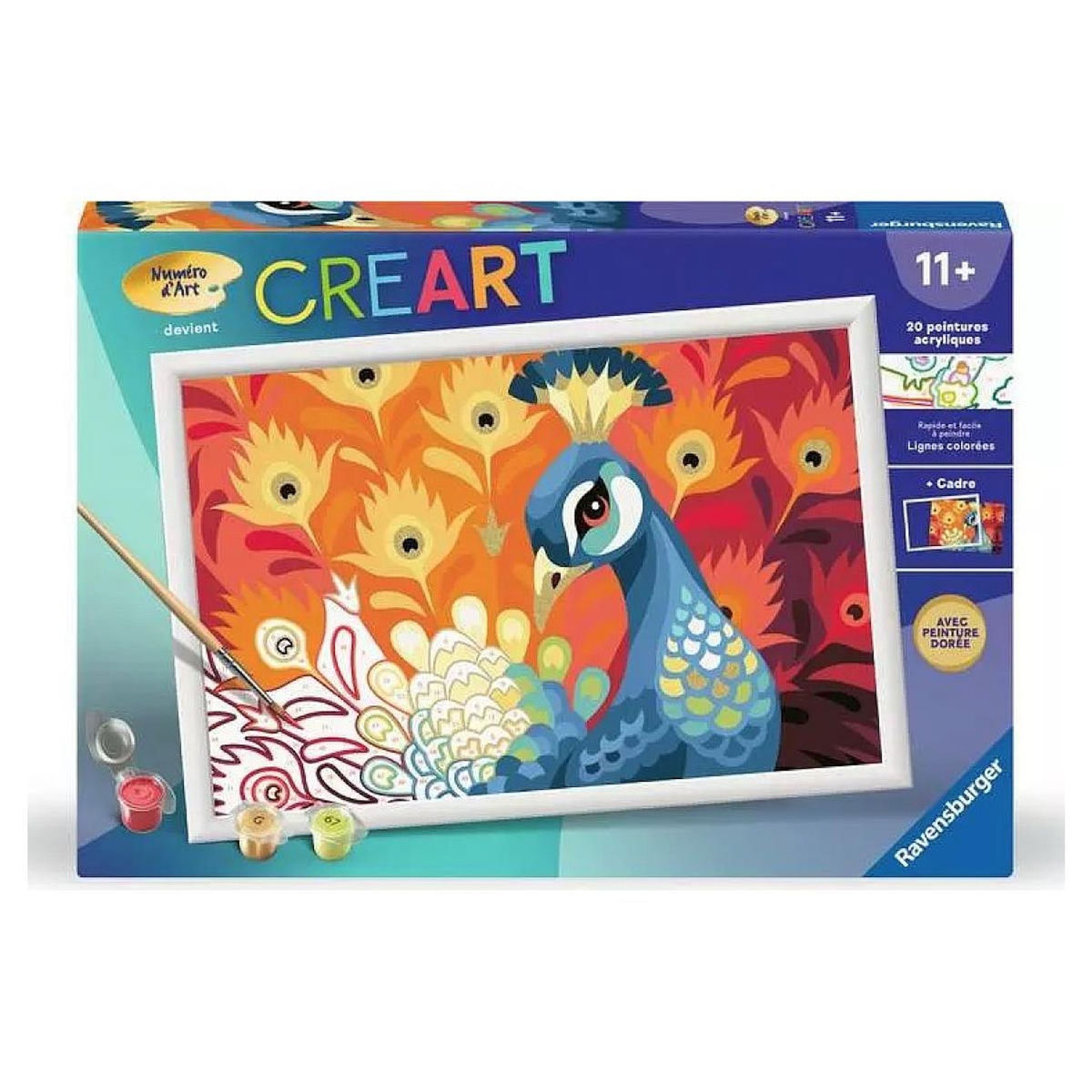 RAVENSBURGER CreArt Kids Peinture au numero Paon
