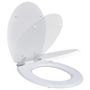 Voir la diapositive 2 : VIDAXL Siege de toilette MDF Couvercle a fermeture en douceur Blanc