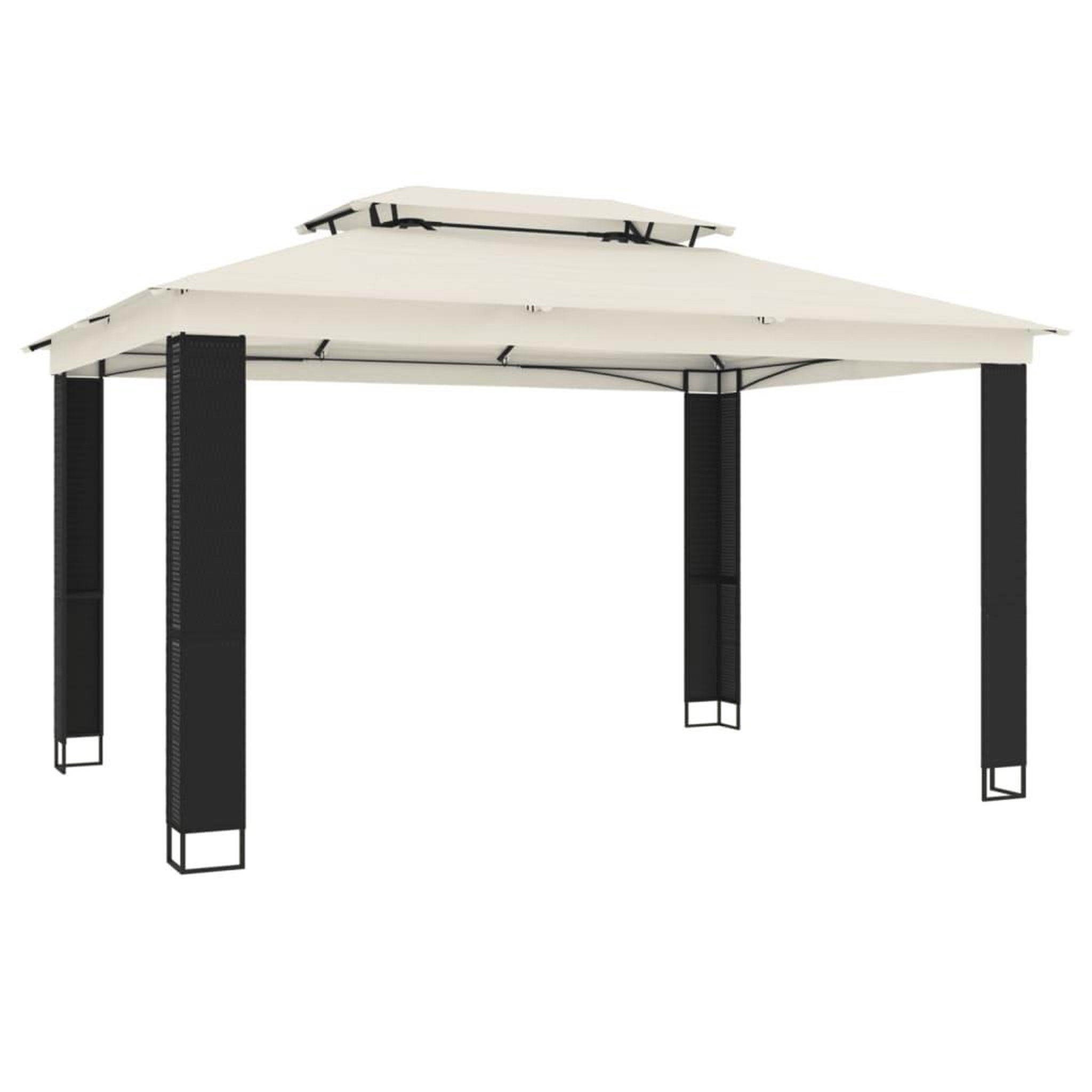 Voir la diapositive 5 : VIDAXL Tonnelle a double toit creme 3,94x2,96 m acier