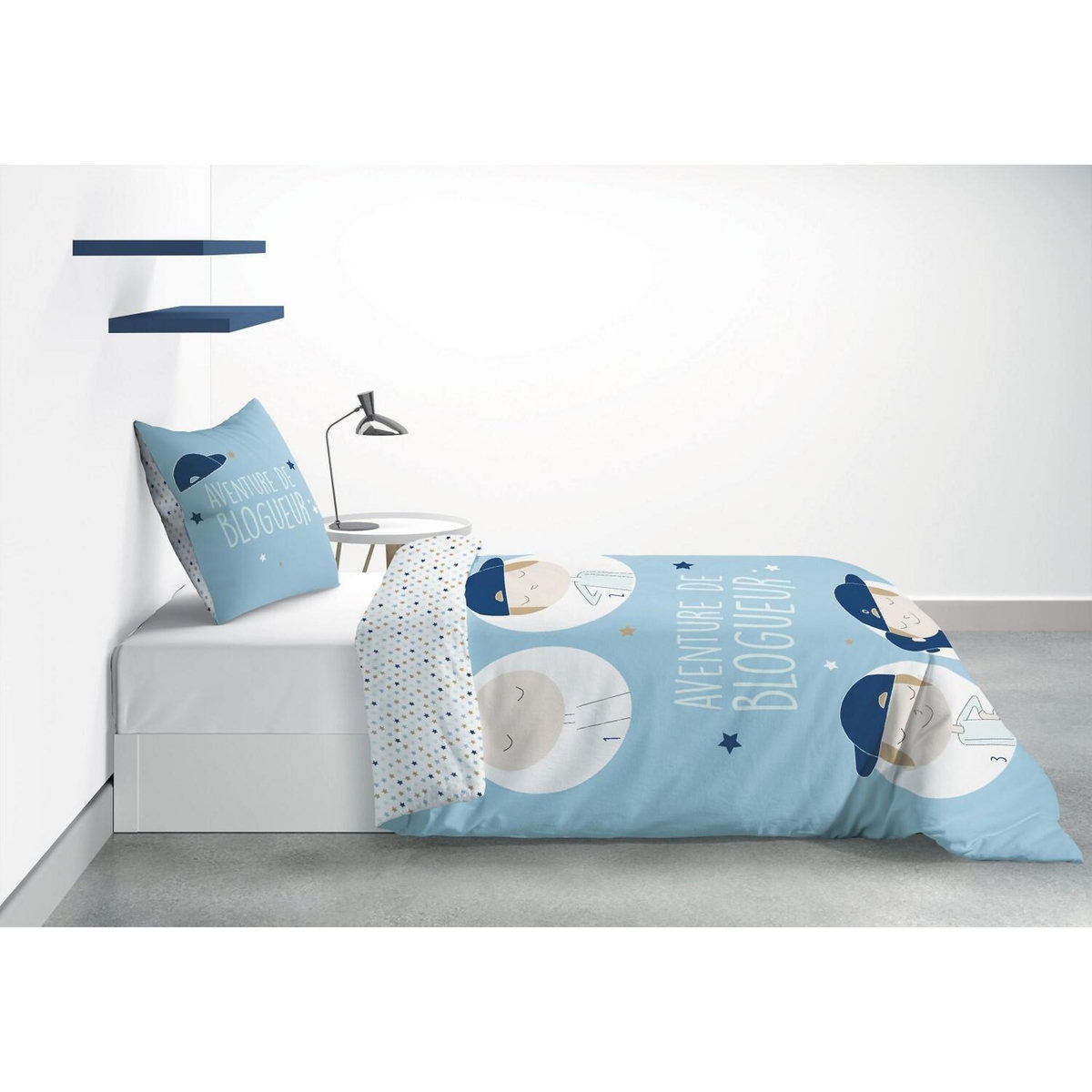 Les Ateliers du Linge Parure Housse De Couette 2pcs 140x200cm 100%coton Classique 47fils Blogueur