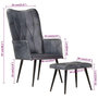 Voir la diapositive 6 : VIDAXL Chaise a oreilles avec repose-pied Gris Cuir veritable