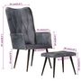 Voir la diapositive 6 : VIDAXL Chaise a oreilles avec repose-pied Gris Cuir veritable