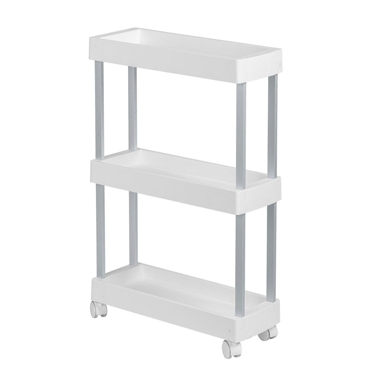 Wenko Desserte 4 roulettes avec 3 étages de rangement en polypropylène - Blanc