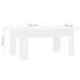 Voir la diapositive 6 : VIDAXL Table basse Blanc 100x60x42 cm Bois d ingénierie