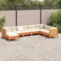 Voir la diapositive 3 : VIDAXL Salon de jardin 8 pcs avec coussins marron cire bois pin massif