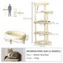 Voir la diapositive 3 : PAWHUT Arbre à chat style nordique griffoir sisal naturel 4 plateformes coussins panier d'observation amovible bois pin panneaux bois clair