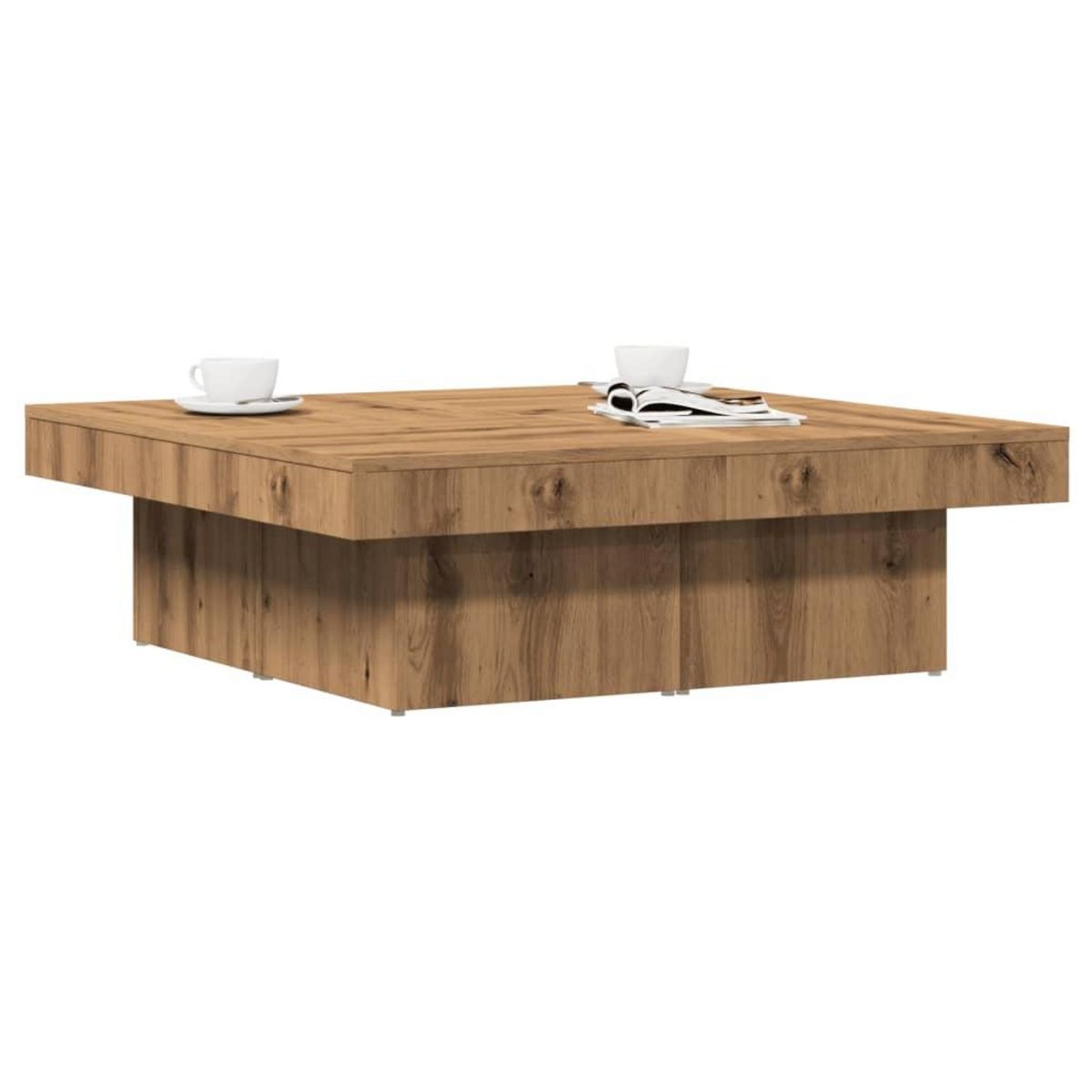 VIDAXL Table basse chene artisanal 90x90x28 cm bois d'ingenierie