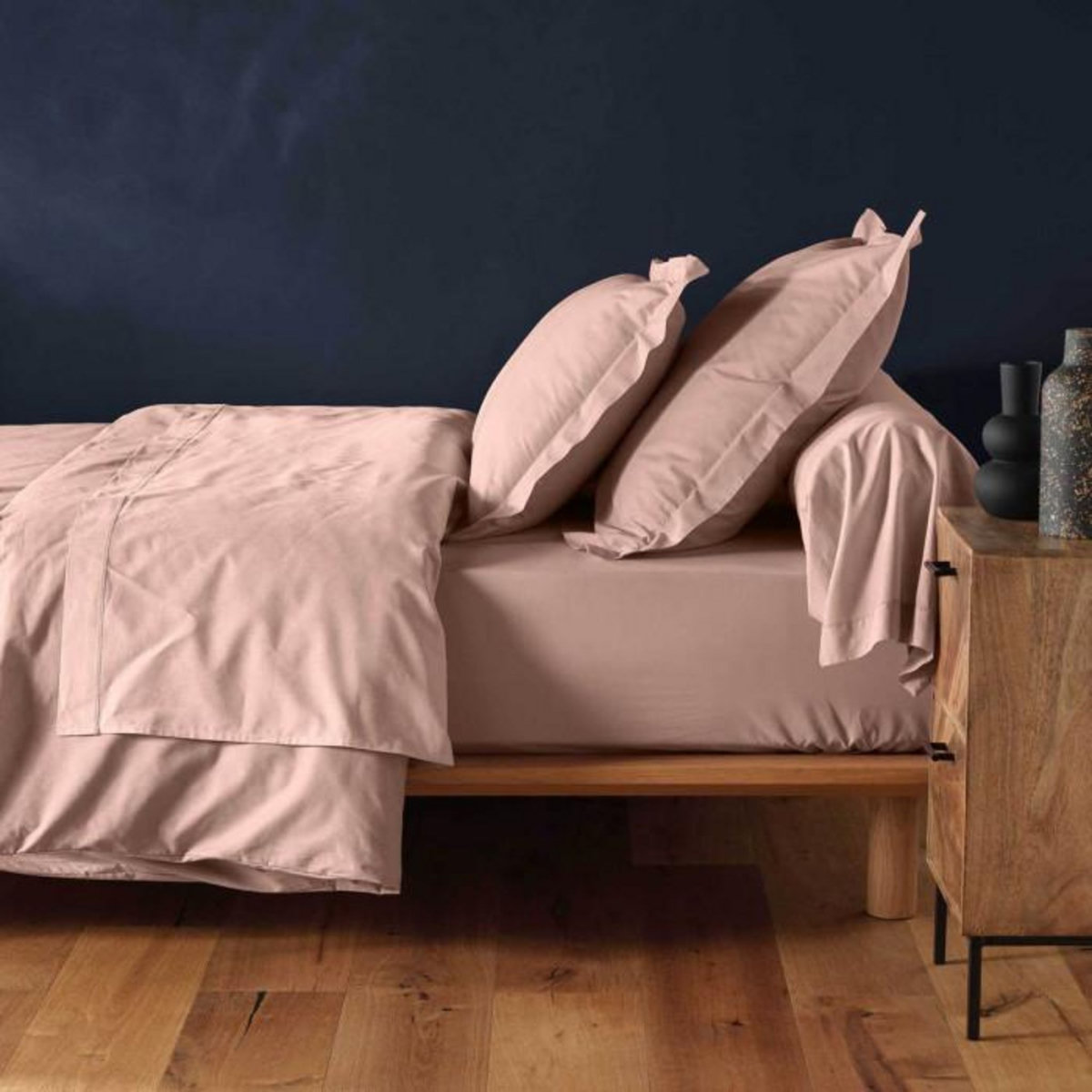 Paris Prix Drap Housse  Lina  160x200cm Rose