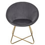 Voir la diapositive 2 : Paris Prix Fauteuil Design Velours  Karl  83cm Gris