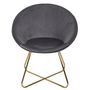 Voir la diapositive 2 : Paris Prix Fauteuil Design Velours  Karl  83cm Gris