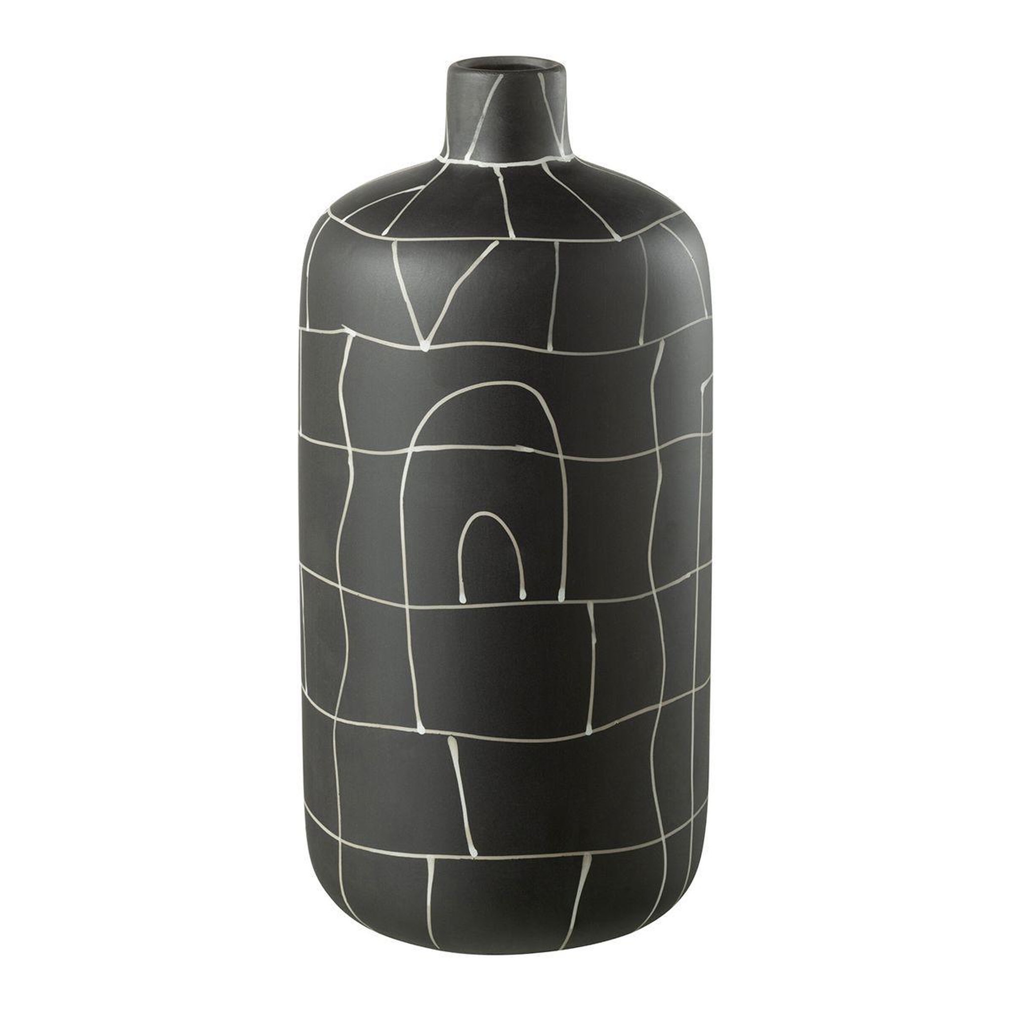 Voir la diapositive 1 : J-LINE Vase bouteille en céramique  japan  37cm noir