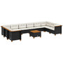 Voir la diapositive 2 : VIDAXL Salon de jardin 11 pcs avec coussins noir resine tressee