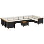 Voir la diapositive 2 : VIDAXL Salon de jardin 11 pcs avec coussins noir resine tressee