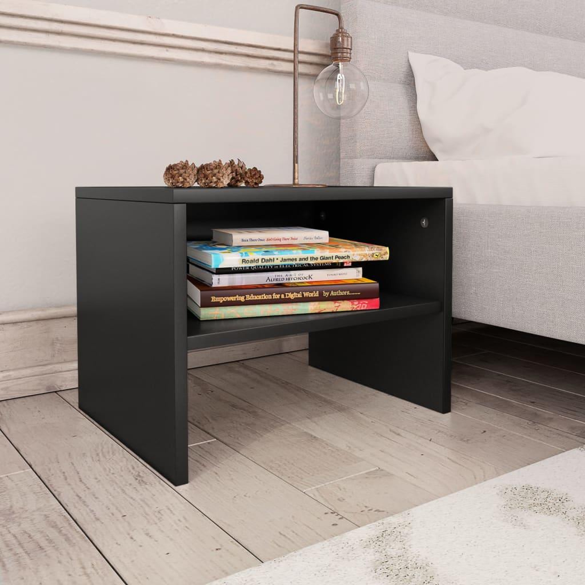 Voir la diapositive 2 : VIDAXL Tables de chevet 2 pcs Noir 40x30x30 cm Bois d'ingenierie