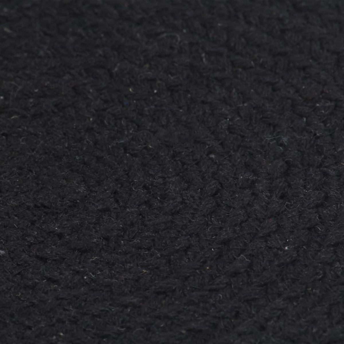 VIDAXL Napperons 6 pcs Noir Plain 38 cm Rond Coton